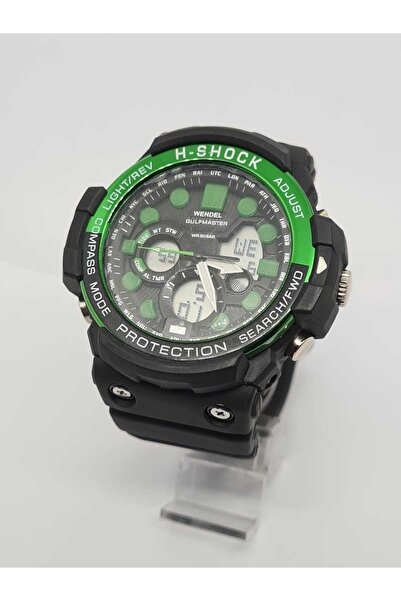 G Sport POLO H-shock Çift Motorlu Su Geçirmez Yeşil-siyah Renk Saat