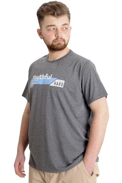 ModeXL Ανδρικό T-shirt Mode Xl Large Size Youthful 23107 Antramelange