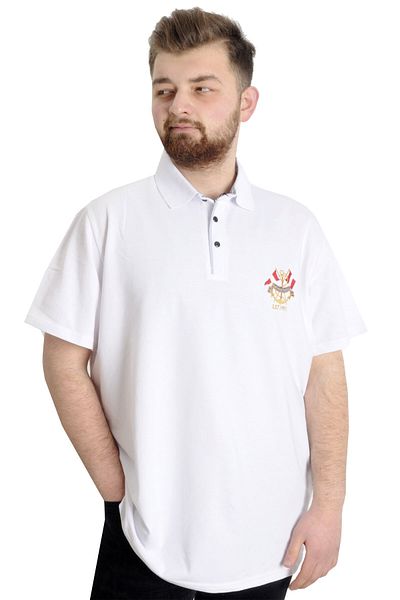 ModeXL Ανδρικό μπλουζάκι Mode Xl Plus Size Polo Mode Team 23324 Λευκό