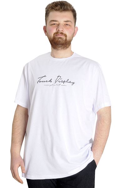 ModeXL Ανδρικό T-shirt Mode Xl Plus Size Touch 23158 Λευκό