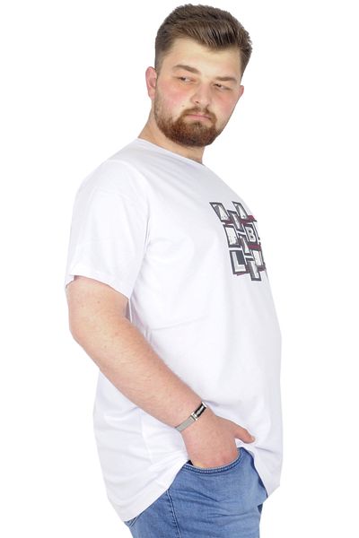 ModeXL Mode Xl Μπλουζάκι μεγάλου μεγέθους Crew Neck Complex City 22170 Λευκό