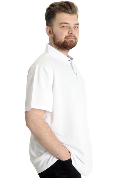 ModeXL Ανδρικό μπλουζάκι Mode Xl Plus Size Polo Mode Team 23324 Λευκό