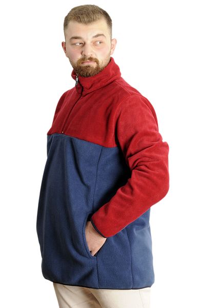 ModeXL Mode XL Ανδρικός γιακάς πόλο φούτερ με μισό φερμουάρ Fleece 22552 Indigo