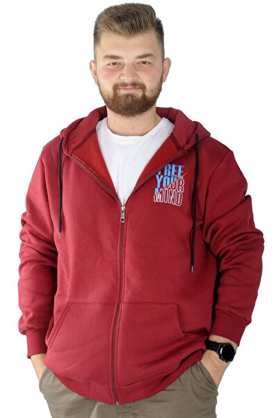 ModeXL Mode Xl Ανδρικός ιδρώτας με φερμουάρ Free Your Mind 22536 Claret Red