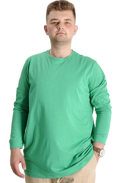 ModeXL Ανδρικό μπλουζάκι Mode XL Plus Size με μακρυμάνικο μανσέτα 20103 Πράσινο