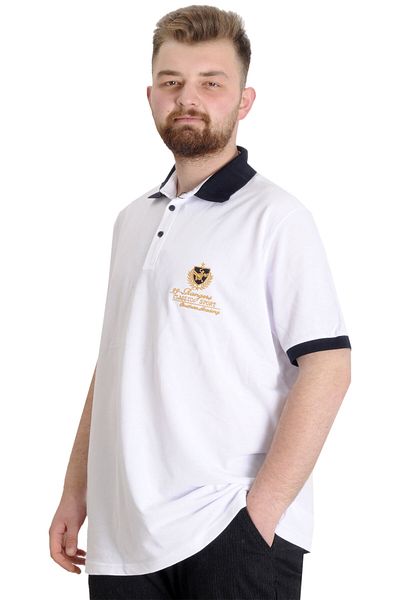 ModeXL Ανδρικό μπλουζάκι πόλο Mode Xl Large Size Rangers 23342 Λευκό