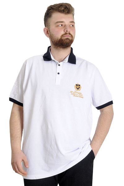 ModeXL Ανδρικό μπλουζάκι πόλο Mode Xl Large Size Rangers 23342 Λευκό