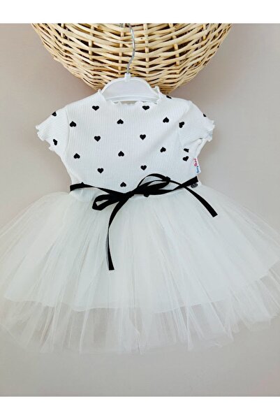 aryakids Kız Bebek Puantiyeli Tütülü Yazlık Doğum Günü Elbisesi