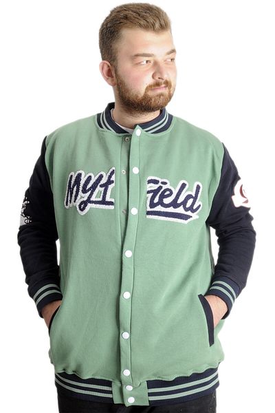 ModeXL Ανδρικό κολεγιακό παλτό Mode XL Plus Size My Field 23626 Çağla