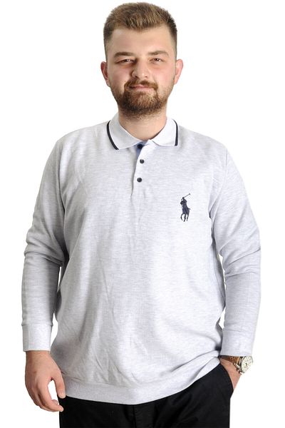 ModeXL Mode XL Μεγάλο μέγεθος Ανδρικό Sweat Polo Selanik Horse 23442 Karmelange
