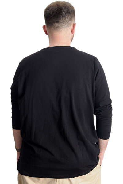 ModeXL Ανδρικό μπλουζάκι με μανίκια Mode XL Plus Size Explore Further 23098 Μαύρο