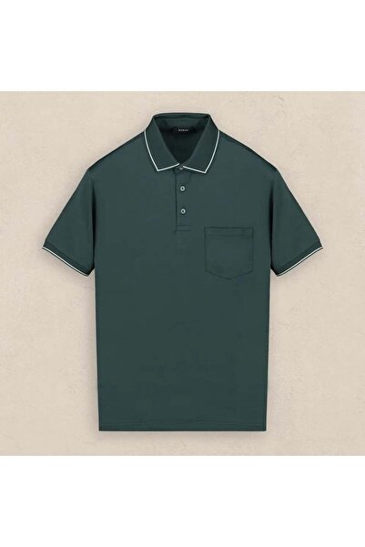 Sarar Polo Yaka Cepli Tişört-haki -