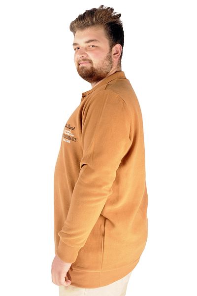 ModeXL Mode Xl Ανδρικό Sweat Polo Thessaloniki Κεντημένο 20442 Μπεζ