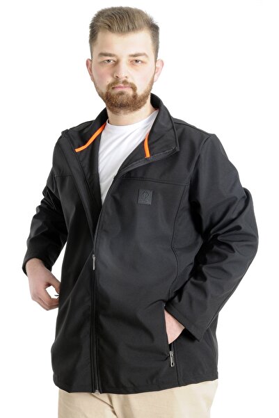 ModeXL Мъжко яке Mode XL Plus Size, водоустойчиво, софтшел, 21232, черно
