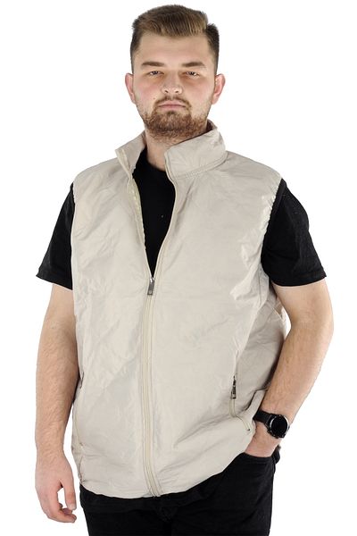 ModeXL Mode Xl Ανδρικό Γιλέκο Καπιτονέ Γιακά 22601 Μπεζ