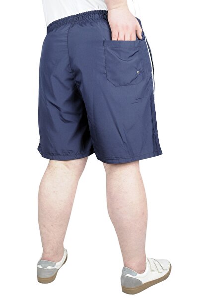 ModeXL Mode Xl Plus Size Swim Shorts White Line 21451 Navy Blue