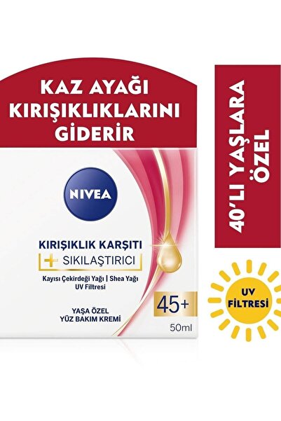 NIVEA Larin Kırışıklık Karşıtı + Sıkılaştırıcı 45+ Yaşa Özel Yüz Bakım Kremi 50 Ml