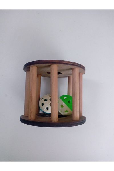 TML Wooden Cat Toy with Lighted Bells