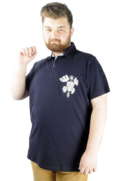 ModeXL Ανδρικό μπλουζάκι Mode Xl Polo Skull 22304 Navy