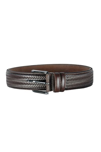 ModeXL Ζώνη Mode XL 4 cm Πλεξούδα Διπλό Δέρμα 4255 Καφέ