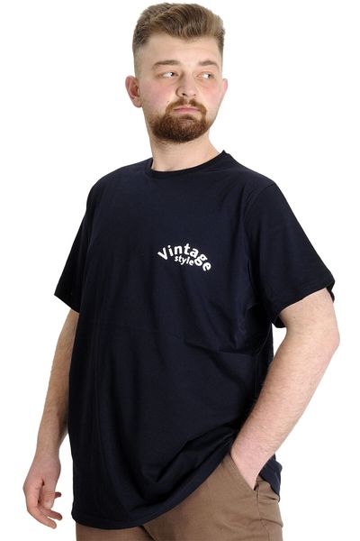 ModeXL Ανδρικό T-shirt Mode Xl Large Size Vintage 23144 Navy Blue