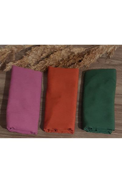 HAR-UM Ticaret Hijab Women's Cotton Jazz Shawl Model-3 Piece Set Dusty Rose>khaki>tile