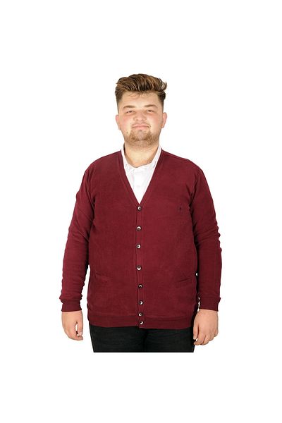 ModeXL Mode Xl Large Size Ανδρική ζακέτα Vanize Thessaloniki με κουμπιά 20548 Claret Red