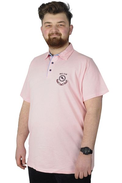 ModeXL Ανδρικό μπλουζάκι Polo - Plus Size, Mode XL, Mdx Club 22305 Salmon