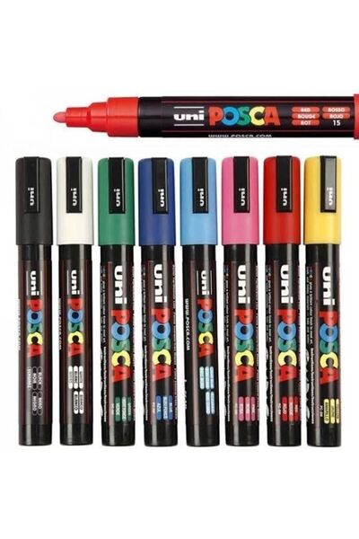 Uni Posca Posca 5m Temel Renkler Seti 8’li