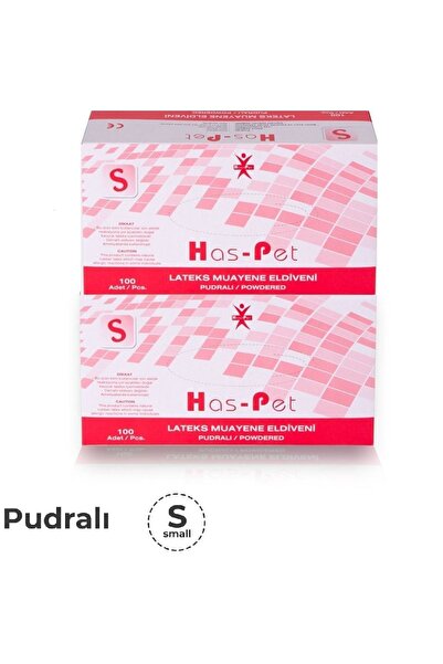 Has-Pet White Latex Powdered Examination Gloves Small - 2 X 100 Pcs