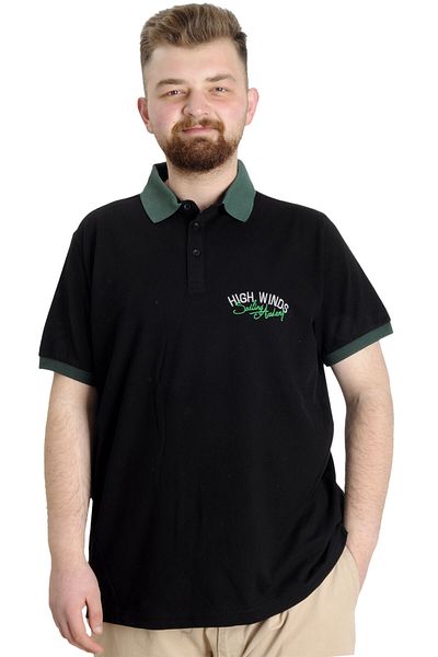 ModeXL Mode Xl Large Size Men's Polo T-shirt Sailing 23344 Black