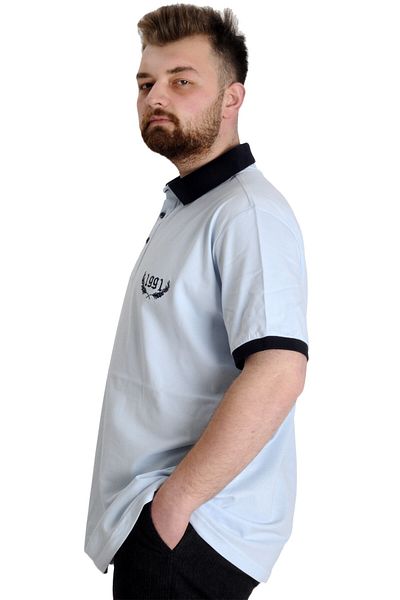 ModeXL Ανδρικό μπλουζάκι πόλο Mode Xl Plus Size 1991 23341 Μπλε