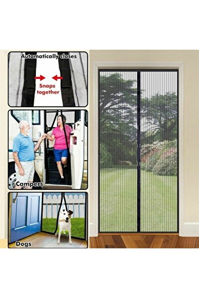 Mbois Pratik Manyetik Mıknatıslı Siyah Kapı Sinekliği Tülü 90 X 210 Cm