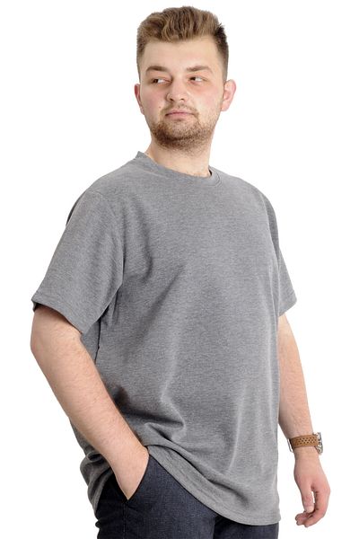 ModeXL Mode XL Large Size Men's T-shirt Crew Neck INTERLOK 23162 Grimelange