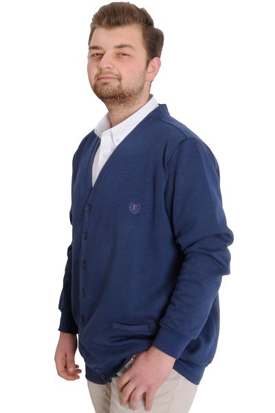 ModeXL Mode Xl Ανδρική ζακέτα με κουμπιά διπλής όψης 20551 Indigo