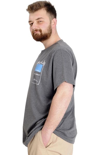 ModeXL Ανδρικό T-shirt Plus Size Mode XL - Antramelange 23139