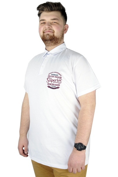 ModeXL Ανδρικό μπλουζάκι Mode Xl Polo Legendary Team 22314 Λευκό