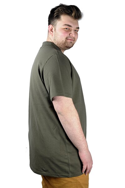 ModeXL Κλασικό μπλουζάκι με λαιμόκοψη πόλο με τσέπες χακί - Mode XL 20550