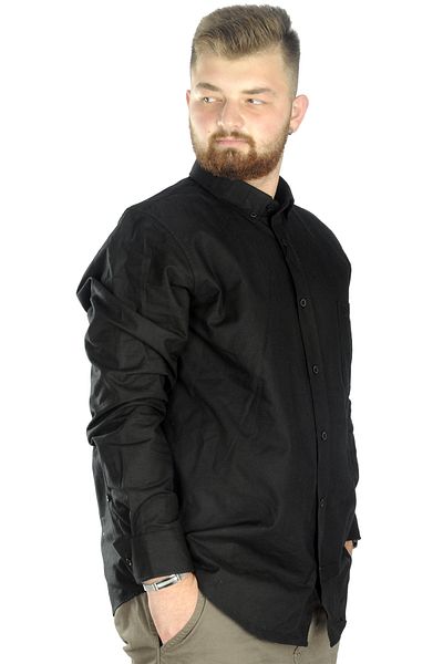 ModeXL Mode Xl Ανδρικό λινό πουκάμισο με τσέπες 20386k Μαύρο
