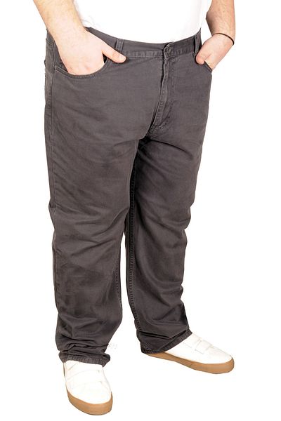 ModeXL Mode Xl Large Size Men's Linen Trousers 5 Pockets 21003 Anthracite