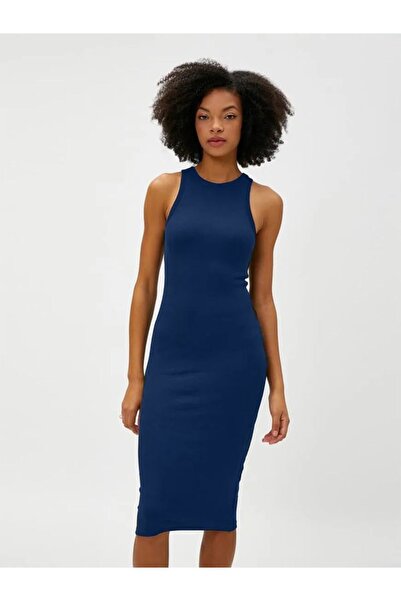 buğlem collection Halter Yaka Midi Boy Kalem Elbise