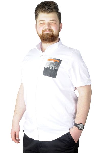 ModeXL Mode Xl Πουκάμισο μεγάλου μεγέθους με στάμπα City 22367 Λευκό