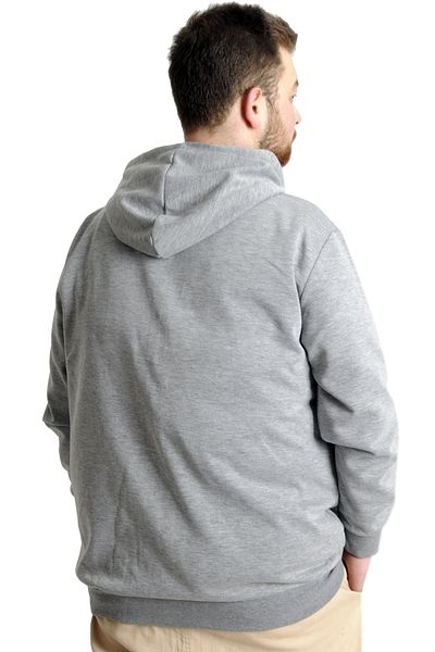 ModeXL Mode Xl Ανδρική ζακέτα με κουκούλα με φερμουάρ Steel Interlock 21600 Grey Melange