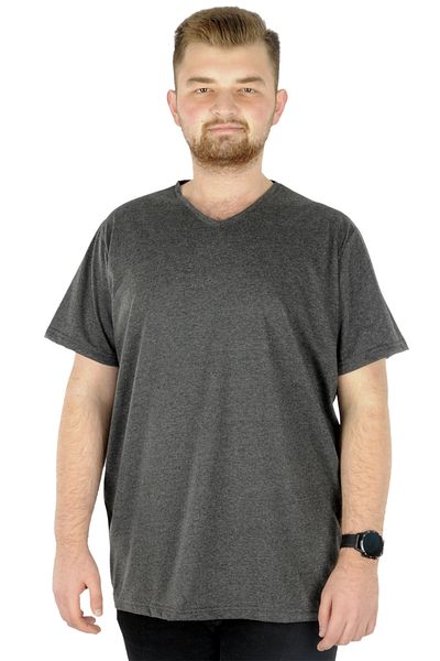 ModeXL Mode Xl Μπλουζάκι μεγάλου μεγέθους V λαιμόκοψη 20032 Anthracite
