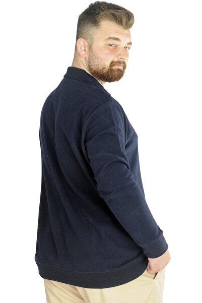 ModeXL Mode Xl Ανδρικό Πόλο Φούτερ με τσέπες Thessaloniki Basic 20441 Navy Blue