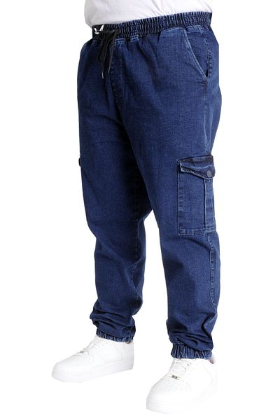 ModeXL بنطال جينز رجالي مقاس كبير - CHIEF BLUE 23919 أزرق داكن، مرن