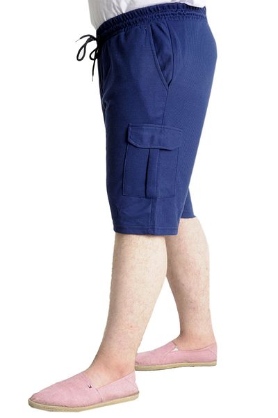ModeXL Mode XL Ανδρικό σορτς μεγάλου μεγέθους τσέπη φορτίου WAFFLE 23500 Indigo