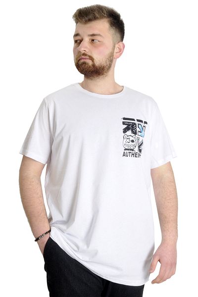 ModeXL Ανδρικό T-shirt Mode Xl Large Size Authentic 23140 Λευκό