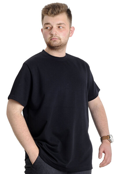 ModeXL Ανδρικό μπλουζάκι Mode XL Plus Size με λαιμόκοψη INTERLOK 23162 Σκούρο μπλε