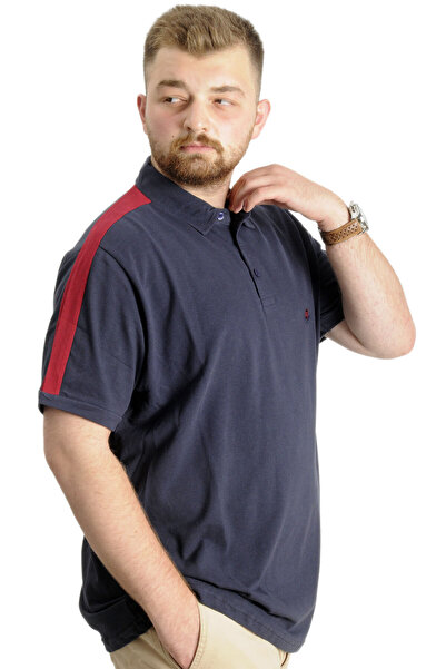 ModeXL Mode Xl Ανδρικό T-shirt Polo Neck Wreath 22320 Navy Blue